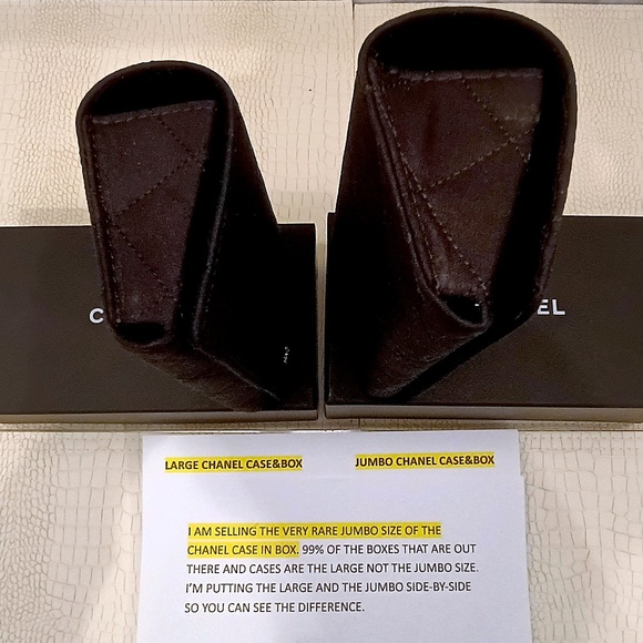 New  Rare "JUMBO" CHANEL Black Quilted Logo Glasses Sunglasses Soft Case, etc. - Picture 6 of 16